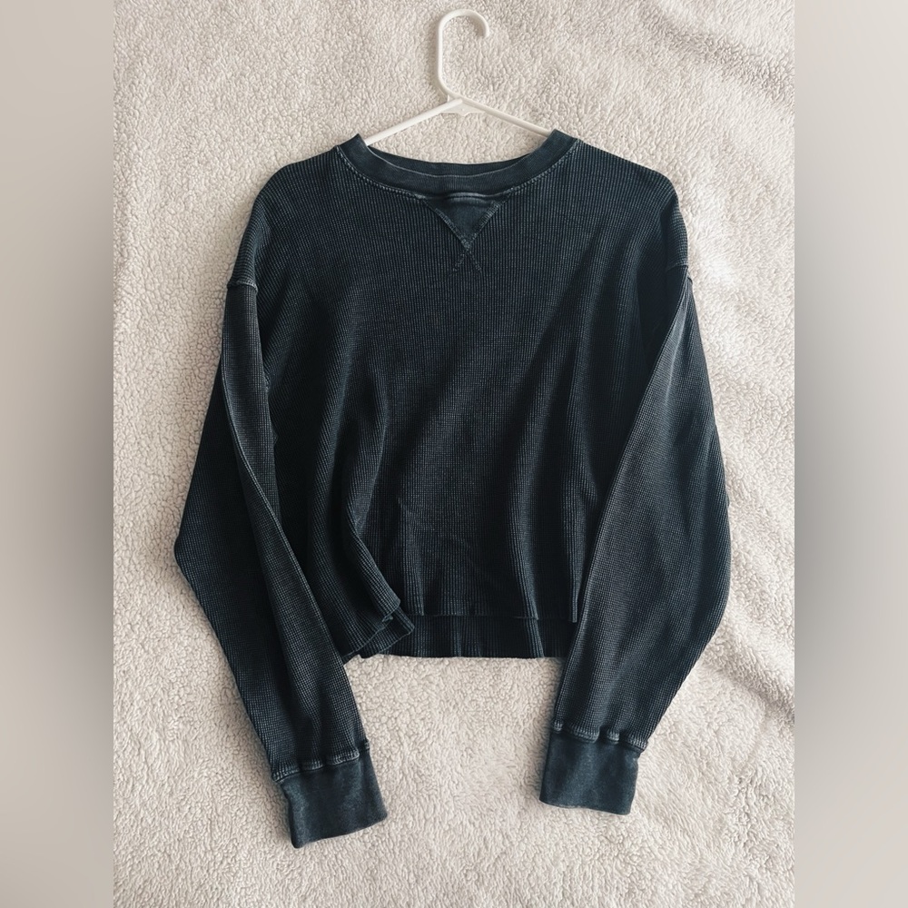 Brandy Melville/John Galt Washed Black Thermal Top